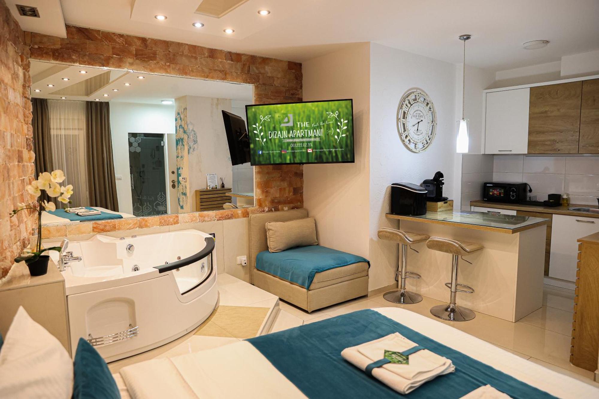 Design Apartment Premium Spa Lux 4 Star "Dubai" Completely Private Wellness & Spa Free Included Sauna & Jacuzzi & Salt Wall & Fire Place & 3D Ceilings & Business Wifi & Netflix & Keyless Code Entry & Full Smart App & Secure 2 Parking Place Ćuprija Eksteriør bilde